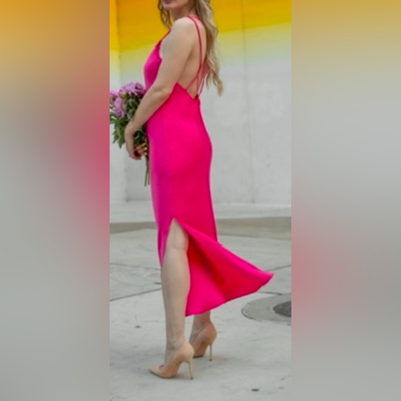 Zara Limited Edition Satin Pink Dress - Picture 2 of 9